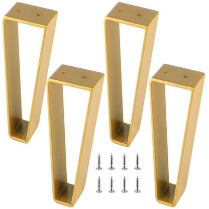 Osring 12 Inch Trapezoid Furniture Legs, Gold Metal Coffee Table Feet 4pcs - color: Gold, size: 12 Inch