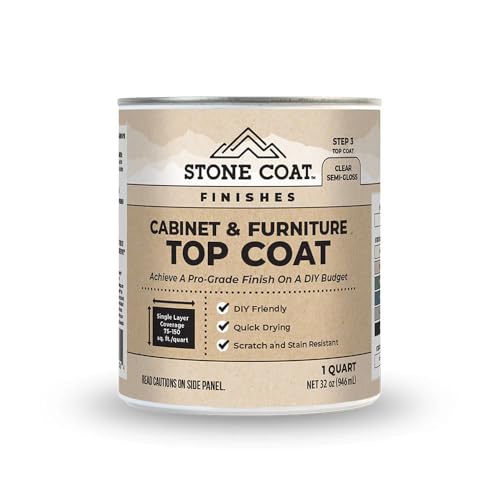 Stone Coat Cabinet and Furniture Top Coat, 1 Quart, Clear Semi-Gloss - color: Clear Semi-Gloss, style: Semi-Gloss Top Coat