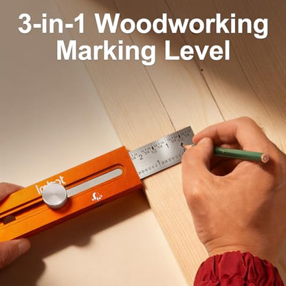 Imbot Leveling Marking Ruler Adjustable for Carpentry Woodworking