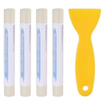 PATIKIL 4Pcs Wood Furniture Repair Markers with Scraper, White Texture - color: White Texture