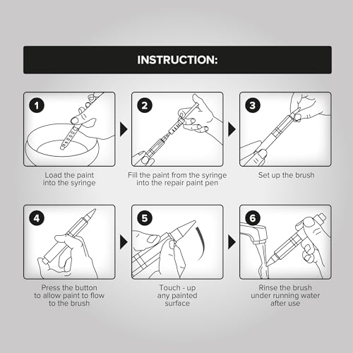 X-Protector Touch Up Paint Pen Kit, 6 Fillable Pens with 3 Types of Brushes - style: Pack of 6, Fillable