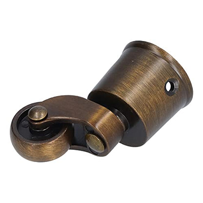 Round Cup Stem Casters, Vintage Brushed 360 Swivel Rolling Wheels for Piano Sofa Zinc Alloy Antique Finish 1 Pack with Screws