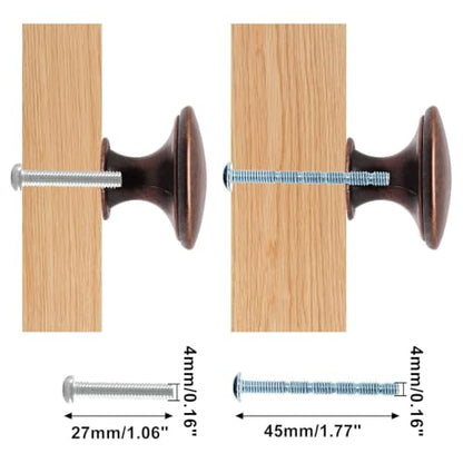 16 Pcs Red Bronze Cabinet Knobs, Round Dresser Knob Kitchen Drawer Knobs, Single Hole Cupboard Door Knob Dresser Drawer Pulls Handles - color: Red Bronze, size: 16 Pack