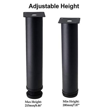 Set of 4 Adjustable Stainless Steel Furniture Legs 10 Inch Black - color: Black, size: 10 inch