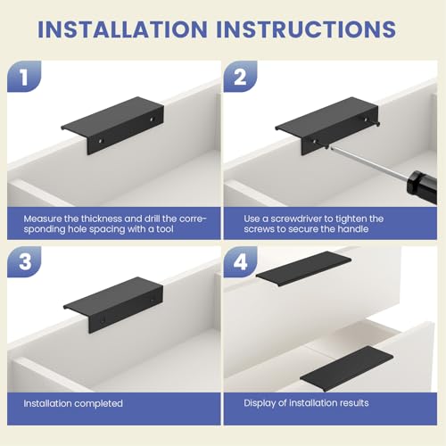 Peaha 25 Pack Kitchen Cabinet Handles 2-1/2" Black Drawer Pulls Edge Pulls - color: Black, size: Hole Centers:2-1/2in(64mm)