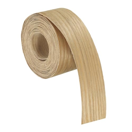 uxcell 2 Inch x 26ft Wood Veneer Edge Banding, Pre-Glued Flexible Ash Edging Strips, Iron on with Hot Melt Adhesive Wood Tape for Cabinet Repair and Furniture Restoration - size: 2 Inch x 26ft