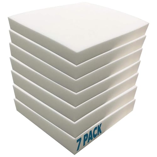 Foamma 0.5" x 22" x 22" High Density Upholstery Foam Padding for Cushions and Seat Repair, Thick Custom Pillow, Chair, Couch Cushion Replacement Foam, and Craft Upholstery Supplies, 7 Pack - color: High Density, size: 0.5" x 22" x 22", style: 7 Pack