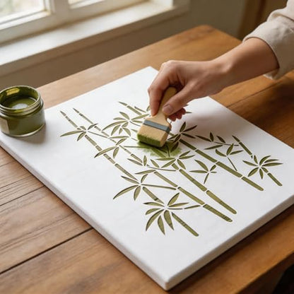 TIAMECH A4 Reusable Oriental Bamboo Tree Stencil for Painting - style: Oriental Bamboo Tree