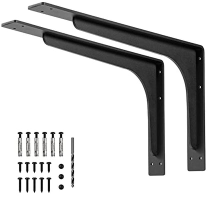 24 INCH x 14.2 INCH Shelf Brackets,L Shelf Brackets,Vertical Angle, Premium Alloy Metal Heavy Duty Shelf Bracket, high Strength Mounting Hardware Included, Corner Brace Joint,Pack of 2. - size: 24 INCH x 14.2 INCH (L Beam)