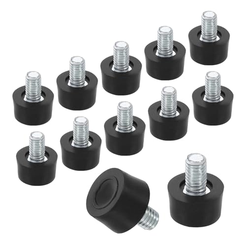 uxcell 12Pcs M6(1.0mm Pitch) Thread Furniture Feet Levelers, 21x15mm Adjustable Leveling Table Feet, Screw on Furniture Glide Leveling for Chair Stool Legs, Black