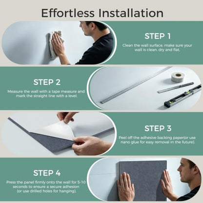 TO-TH Sound Absorbing Panels Self-Adhesive Acoustic Wall Panel 4 Pack, Gray - color: Gray, size: 4 Pack