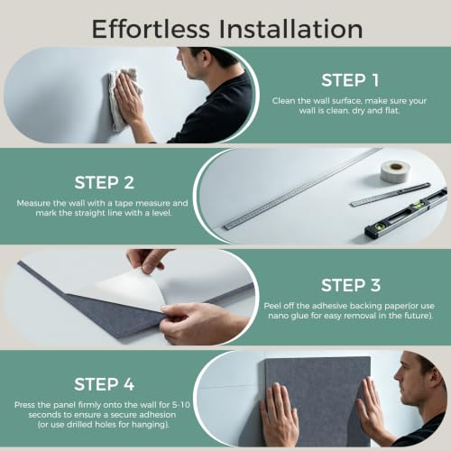 TO-TH Sound Absorbing Panels Self-Adhesive Acoustic Wall Panel 2 Pack, Gray - color: Gray, size: 2 Pack