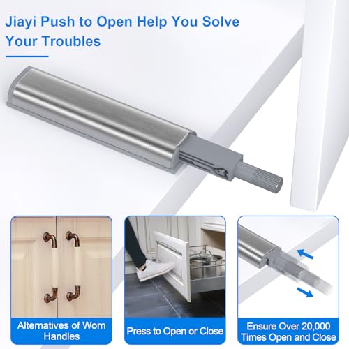 Jiayi Cabinet Latch Magnetic Push Catch 20 Pack Push to Open Cabinet Hardware Spring Release Push Touch Latch Heavy Duty Kitchen Door Push Release Latch for Drawer Closure Push Catch Press Out Latch - size: 20 Pack