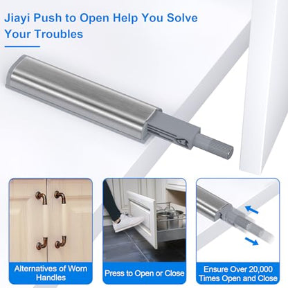 Jiayi Cabinet Latch Magnetic Push Catch 20 Pack Push to Open Cabinet Hardware Spring Release Push Touch Latch Heavy Duty Kitchen Door Push Release Latch for Drawer Closure Push Catch Press Out Latch - size: 20 Pack