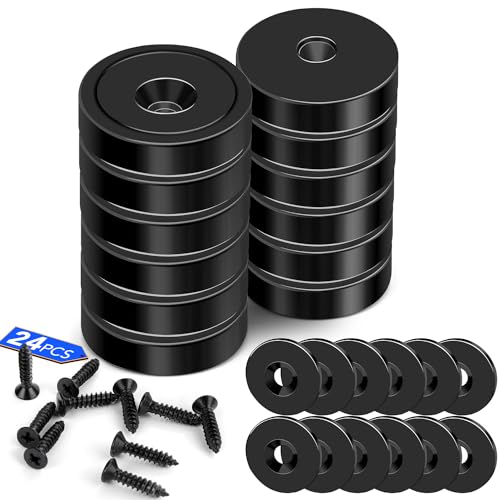 LOVIMAG Strong Magnets Heavy Duty Screw On Neodymium 30LBS Magnet 12 Pack - color: Black, size: 30lbx12Pack
