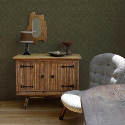 Tempaper x Jeremiah Brent Olive Textured Hoffmann Faux Sisal Removable Peel and Stick Wallpaper, 20.5 in X 16.5 ft, Made in The USA - color: Olive