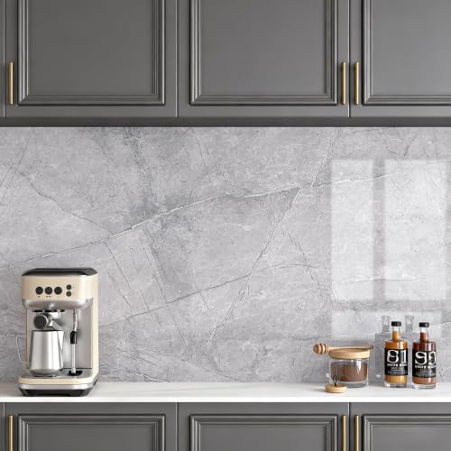Decotalk Glossy Grey Marble Contact Paper for Countertops 17.7x120 Inch - size: 17.7" x 120"