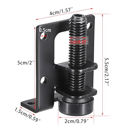 OwnMy Black Adjustable Leveling Feet L Shaped Furniture Levelers Legs 16PCS