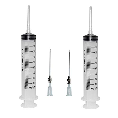 2Pcs-100ml Kitchen Syringe - 100cc Plastic Glue Dispenser With Needle, Large Volume for Dispensing (100ml-A) - size: 100ml-A