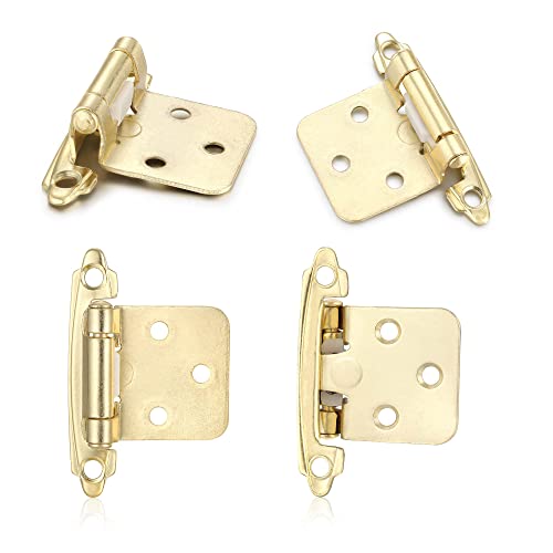 Gold Cabinet Hinges, 1/2” Overlay, 4 Pack - color: Gold, size: 1/2 Inch Overlay