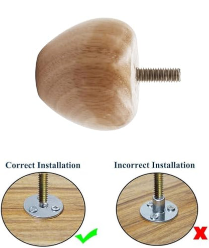 2 Inch Wooden Furniture Legs Solid Wood Sofa Furniture Replacement Legs, Cabinet Legs/Desk/Bookcase Feet DIY, with Mounting Plate & Screws Set of 4 (2 inch) - size: 2 inch Oak