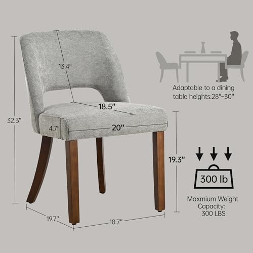 Usaint Upholstered Dining Chairs Set of 4, Modern Fabric Kitchen Chairs - color: Grey