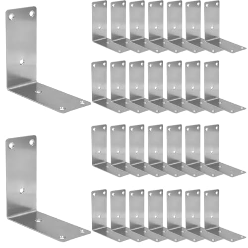 30PCS L-Shaped Corner Brackets, 4"X1"X1" 304 Stainless Steel Angle Bracket - size: 30PCS-4x1x1