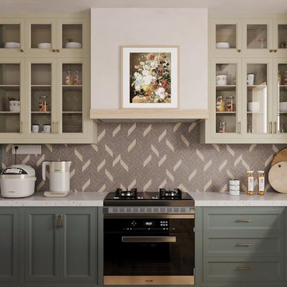 Herringbone Peel and Stick Wallpaper Boho Geometric Contact Paper Brown - color: Grey Brown, size: 16" x 118"