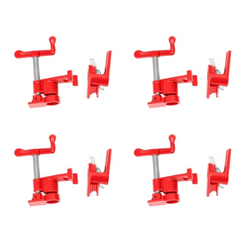 3/4 Inch Heavy Duty Pipe Clamp Set, 4 Packs Wood Gluing Bar Clamps & Adjustable H-Style Cast Iron Quick Release Clamps - for Woodworking, Furniture, Cabinet Making, DIY Projects