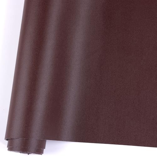 Ramya Smooth Solid Color Chocolate Faux Leather Sheets 1Rolls 12"x 53" (30cm x 135cm),Faux Leather is Great for Handmade DIY Craft Projects, Bows,Leather Earrings (Chocolate) - color: Chocolate