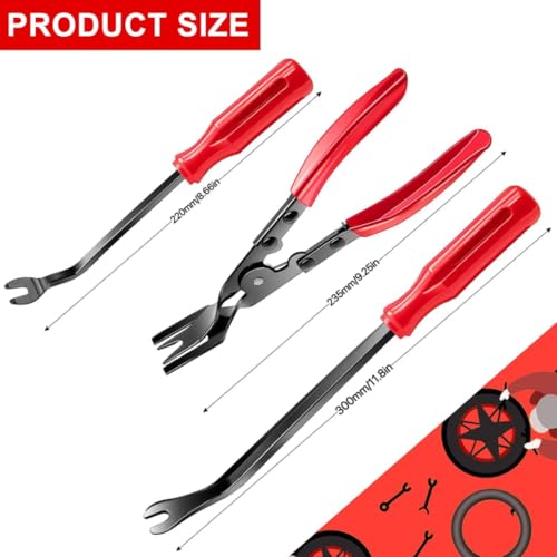 3 Pcs Auto Clip Pliers Set and Fastener Remover,Car Trim Rivet Removal Pry Tool Repair Kit with Storage Bag- Automotive Interior Repair Kit for Dashboard Panels.