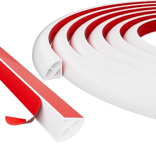 Kneelisa Flexible Quarter Round Molding Trim Peel and Stick 196Inch White - color: White, size: 196 Inch