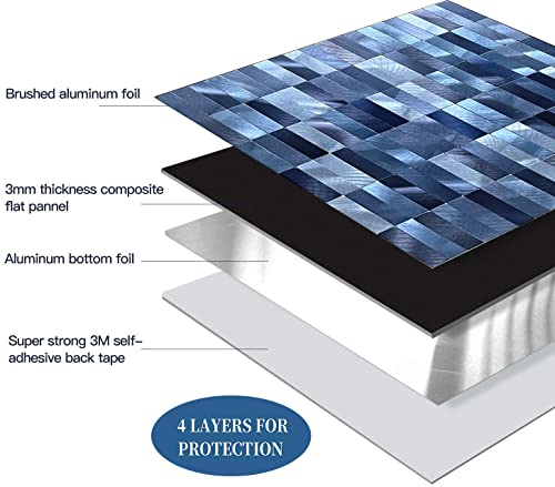 XUANINY Peel and Stick Tile Backsplash Tiles, Rectangle Blue Mix, 10-Pack - color: Rectangle Blue Mix