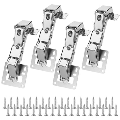 4 Pack 170° Soft Close Cabinet Hinges Frameless Hidden Hinge for Kitchen - color: 4 Pack 170°