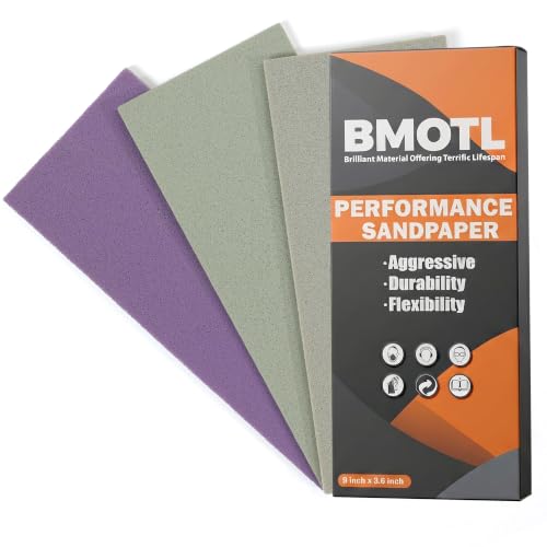 Performance Foam Sandpaper Sheets: 3Pcs, 2000 3000 5000 Assorted Grit
