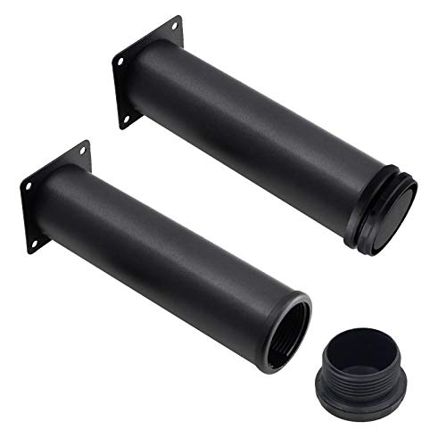 Set of 4 Adjustable Stainless Steel Furniture Legs 8 Inch Black - color: Black, size: 8 inch