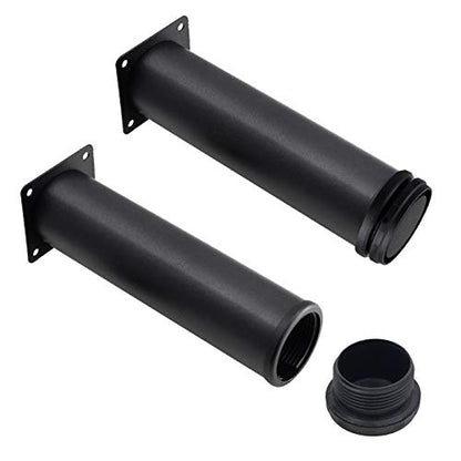 Set of 4 Adjustable Stainless Steel Furniture Legs 8 Inch Black - color: Black, size: 8 inch