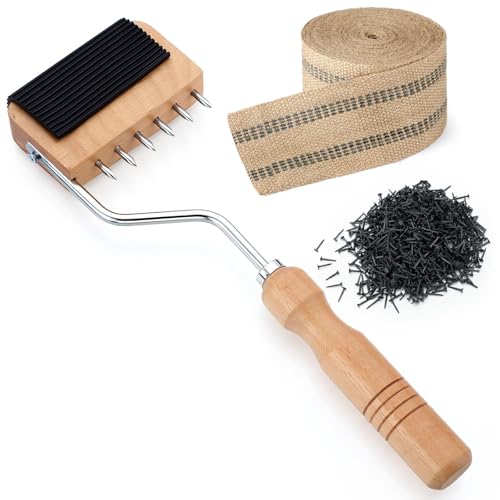 Lanties Upholstery Tool Kit Stretcher 10 Yds Jute Webbing, Gray, Gooseneck - color: Gray, style: Gooseneck