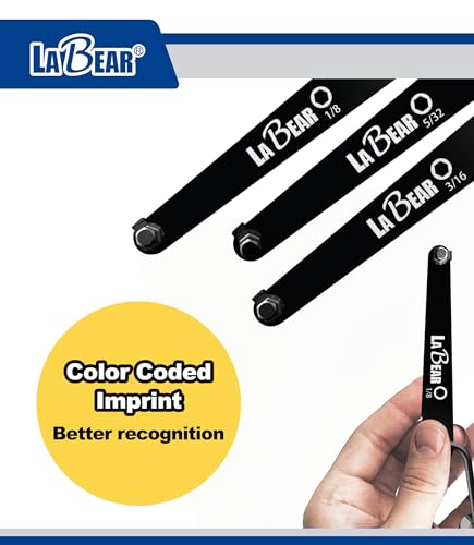 LABEAR 5-Piece SAE Low Profile Offset Allen Wrench Set, 1/8"-1/4" - size: SAE HEX