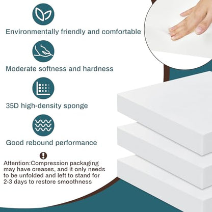 Frienda 3 Pack 3" x 19" x 19" Upholstery High Density Foam Cushion - size: 3 x 19 x 19 Inch
