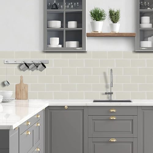 STICKGOO 10-Sheet Backsplash Peel and Stick Subway Tile(Thicker Design) - color: Light Coffee