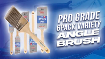 Pro Grade Angle Paint Brushes, Paint Brush Set for Trim & Walls, 6 Pc