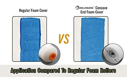 ROLLINGDOG 2 Inch Mini Foam Paint Roller Covers Paint Roller Sleeves - color: 8pc 2" Concave Roller