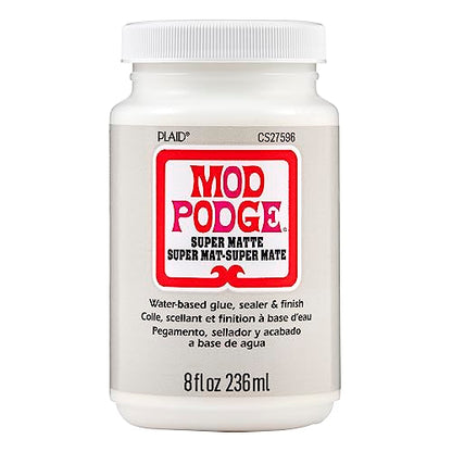 Mod Podge Super Matte, Premium All-in-One Glue, Sealer, and Finish, 8 fl oz, CS27596 - size: 8 oz (236 ml)