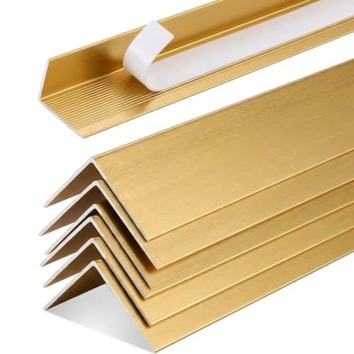 Zonon 10 Pcs Aluminum Wall Corner Protector 35.4 x 0.8 Gold Corner Trim