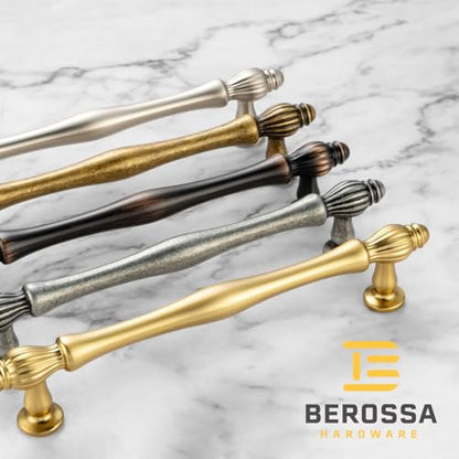5 Inch Antique Brass Cabinet Pulls Drawer Handles 10 Pack 2510 - color: Antique Brass, size: 5 In Hole Distance