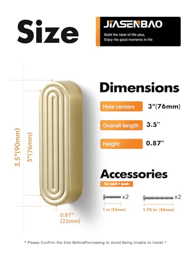 5 Pack Gold Cabinet Pulls 3" Hole Center Brushed Brass Drawer Pulls Circle Bathroom Dresser Handles Hardware Zinc Alloy - color: Brushed Gold, size: 3 Inch Hole Centers