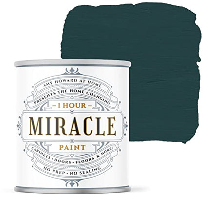 AMY HOWARD AT HOME - One Hour Miracle Paint - Water-Based Enamel Paint - Scrubbable Eggshell Finish Furniture Paint - All In One Paint - No Stripping, Sanding, or Priming - 32 OZ - Brooks Grey - color: Brooks Grey