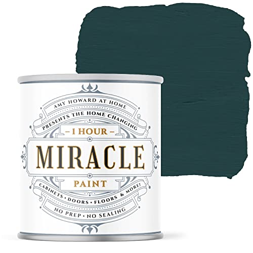 AMY HOWARD AT HOME - One Hour Miracle Paint - Water-Based Enamel Paint - Scrubbable Eggshell Finish Furniture Paint - All In One Paint - No Stripping, Sanding, or Priming - 32 OZ - Brooks Grey - color: Brooks Grey