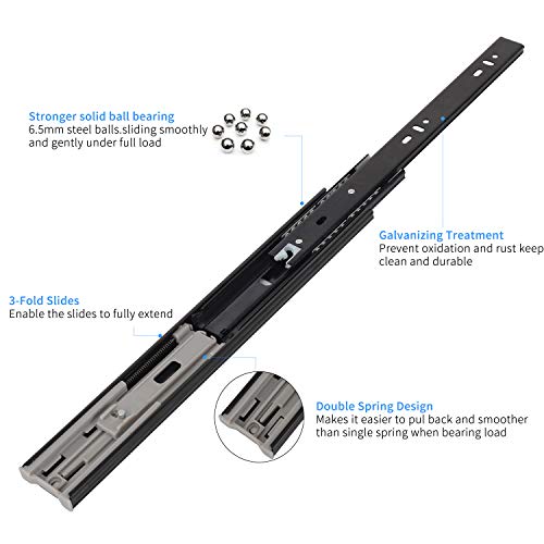 10 Inch Full Extension Soft Close Ball Bearing Drawer Slides 2 Pair